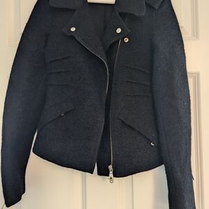 Guess by Marciano Black Leather Moto Jacket